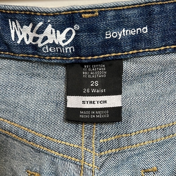 MOSSIMO BOYFRIEND‎ RAW HEM DISTRESSED STRETCH JEANS SIZE 2 - Picture 8 of 13